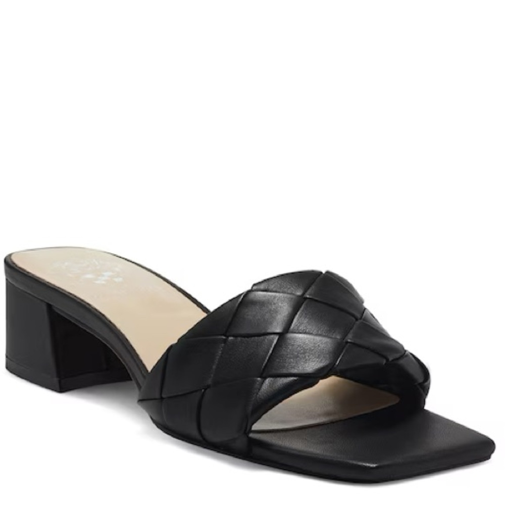 Vince Camuto Black Braided Block Heel